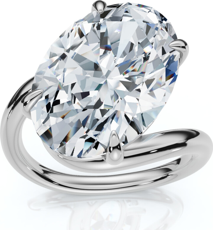 Pompeii3 Certified 7Ct Aire Oval Diamond Solitaire Engagement Ring 14k Gold Lab Grown Size: 5