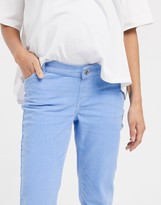 Thumbnail for your product : ASOS Maternity DESIGN Maternity high rise farleigh 'slim' mom jeans slim mom in cornflower blue cord