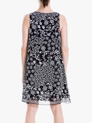 Max Studio Sleeveless Printed Dress, Black