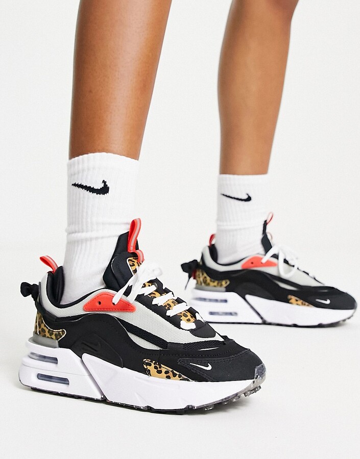 Nike Air Max Furyosa trainers in black and leopard - ShopStyle