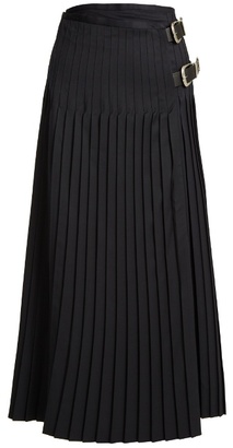 Toga Pleated wool-blend skirt