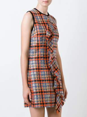 MSGM checked ruffled front dress