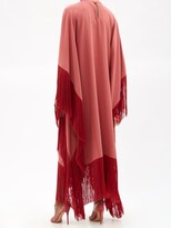 Thumbnail for your product : Taller Marmo Mrs Ross High-neck Fringed Crepe Kaftan Dress - Light Pink