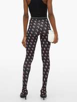 Thumbnail for your product : Marine Serre Crescent Moon-print Leggings - Womens - Black Multi