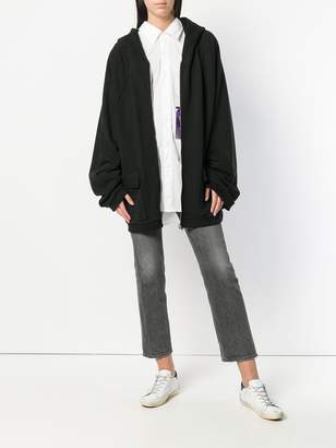 Yuiki Shimoji flower print oversized zipped hoodie