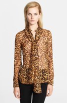 Thumbnail for your product : Altuzarra Tortoise Print Blouse with Removable Scarf