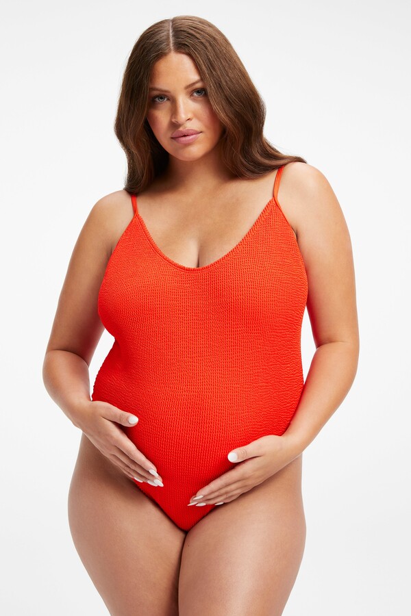 Plus size maternity swimsuit to hide belly