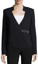 Thumbnail for your product : Halston Blazer with Charmuese Closure, Black