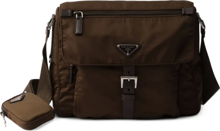 Prada Buckle Zipper Pockets Cross Body Bag