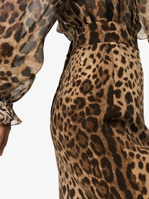 Dolce & Gabbana leopard-print A-line skirt