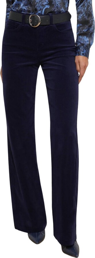 Clayton Wide Leg In Navy Velvet