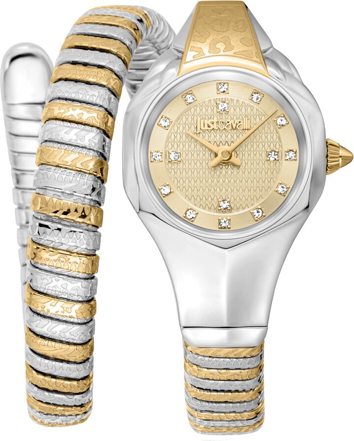 Just Cavalli Snake Wraparound Bracelet Watch 22mm x 35mm