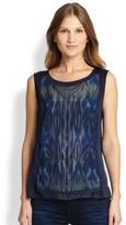 Thumbnail for your product : Elie Tahari Allison Mixed-Media Blouse
