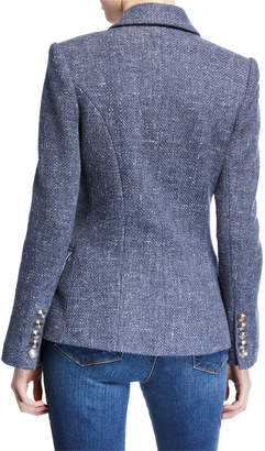 L'Agence Kenzie Double-Breasted Tweed Blazer