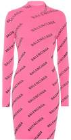 Thumbnail for your product : Balenciaga Logo ribbed-knit minidress