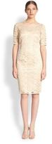 Thumbnail for your product : Laundry by Shelli Segal Metallic Embroidered Lace Dress