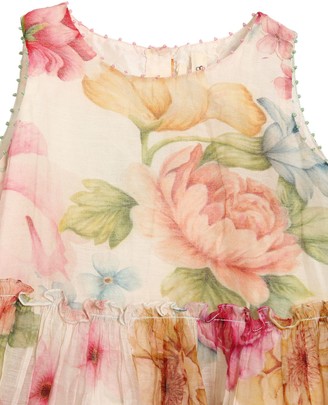 Flower Print Cotton Muslin Dress