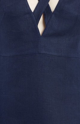 Valentino Asymmetrical Back A-Line Linen Dress
