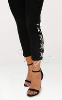 Thumbnail for your product : PrettyLittleThing Black Tie Detail Cropped High Waisted Skinny Jean