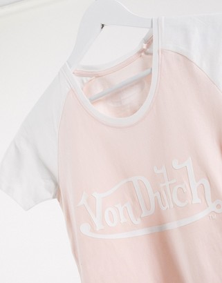 Von Dutch logo T-shirt in raglan