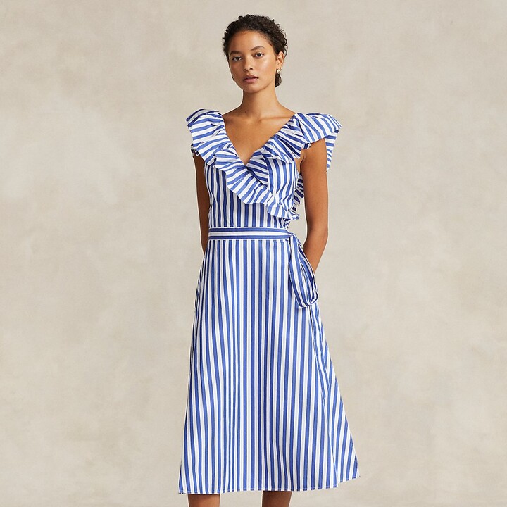 Ralph Lauren Blue White Striped Dress | ShopStyle