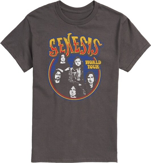 Genesis Men'sGenesisWorldTourBandMembersShortSleeveGraphicT-Shirt-Charcoal-Large