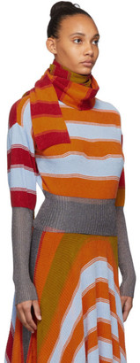 KIKO KOSTADINOV Multicolor Striped Pistolera Scarf Sweater