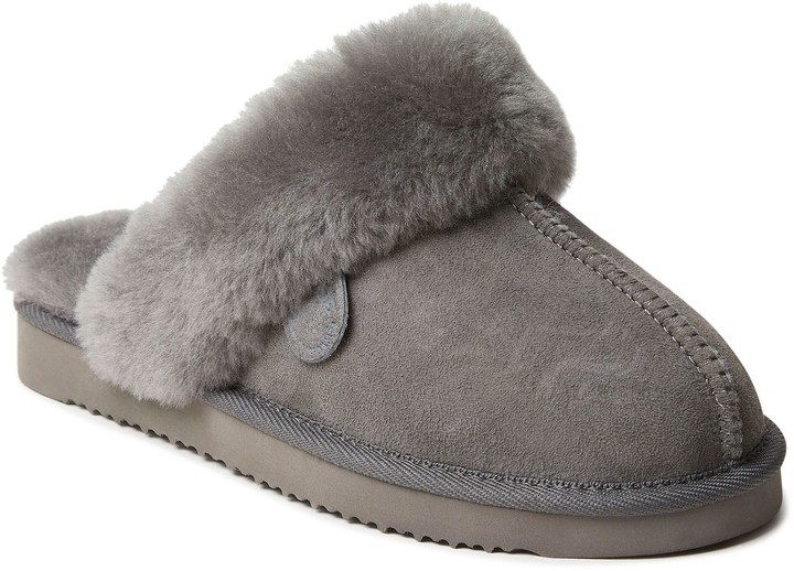 grey sheepskin slippers womens