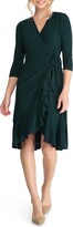 Thumbnail for your product : Kiyonna Women's Whimsy Ruffled Knee Length Wrap Dress