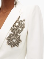 Thumbnail for your product : Alexander McQueen Single-breasted Embroidered Leaf-crepe Jacket - Ivory