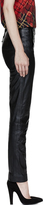 Thumbnail for your product : McQ Black Leather Snap-Placket Lace-Up Trousers