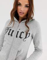 Thumbnail for your product : Juicy Couture gothic logo zip through hoodie