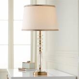 Halston Modern Art Deco Style Buffet Table Lamp 32 1/2 Tall Brass Gold  Metal Crystal Ball Accent Off White Fabric Drum Shade Decor for Living Room  House Home Dining Entryway - Vienna