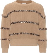 Thumbnail for your product : Brunello Cucinelli Dazzling Stripes cotton sweater