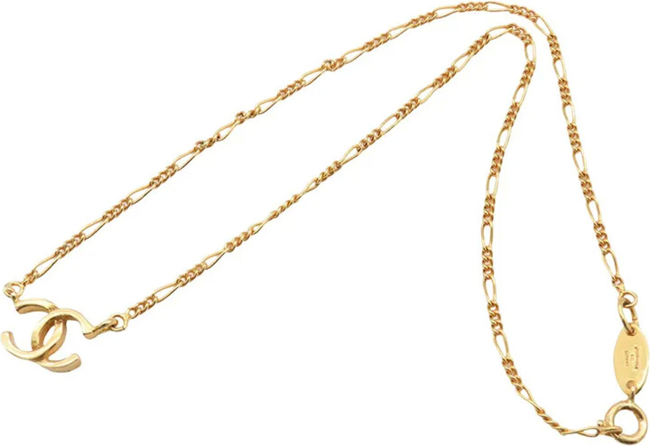 Chanel Pre Owned 1982 Gold Plated CC Pendant Necklace costume necklace