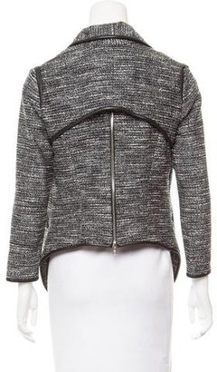 Yigal Azrouel Leather-Trimmed Tweed Jacket w/ Tags