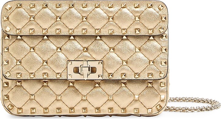 Valentino Garavani Women's Rockstud Spike Small Laminated Nappa Crossbody Bag - Mekong