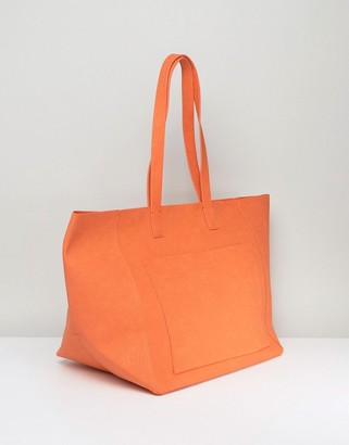 Warehouse Embossed Soft Pocket Tote Bag