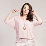 Thumbnail for your product : Asneh - Barely Pink Gretha Batwing Top In Silk Cashmere