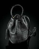 Thumbnail for your product : Nancy Gonzalez Large Crocodile Tassel Bucket Bag, Black