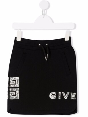 Givenchy Kids Embroidered-Logo Skirt