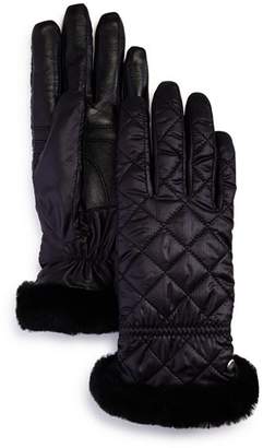 UGG All Weather Shearling Cuff Quilted Tech Gloves