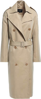 Maje Double-breasted Cotton-blend Twill Trench Coat