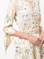 Thumbnail for your product : Luisa Beccaria Floral Print Ruffle Trim Dress