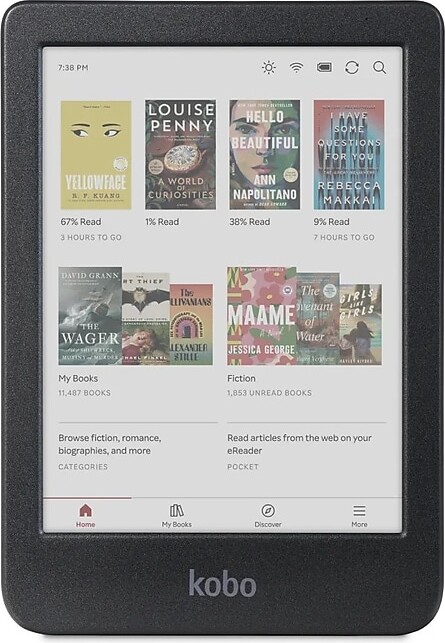 KOBO Clara Color 6" Waterproof E-Reader, 16 GB Storage, Black (N367-TP-BK-S-CK)
