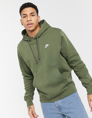 Nike Club hoodie in khaki - ShopStyle