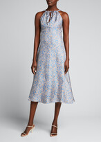 Thumbnail for your product : Victoria Beckham Floral Silk Keyhole-Front A-Line Dress