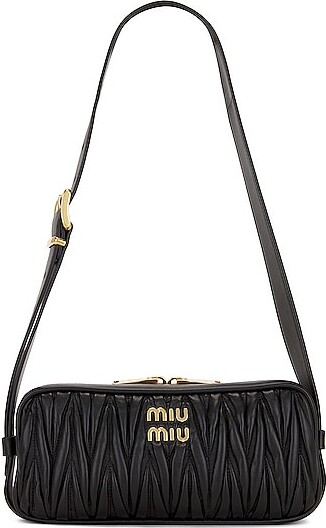 MIU MIU: shoulder bag in matelassé leather - Pink  Miu Miu crossbody bags  5BD140OOO N88 online at