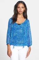 Thumbnail for your product : Olivia Moon Tie Neck Peasant Blouse (Petite)