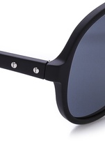 Thumbnail for your product : Kris Van Assche Linda Farrow for Rubberized Black Aviator Sunglasses